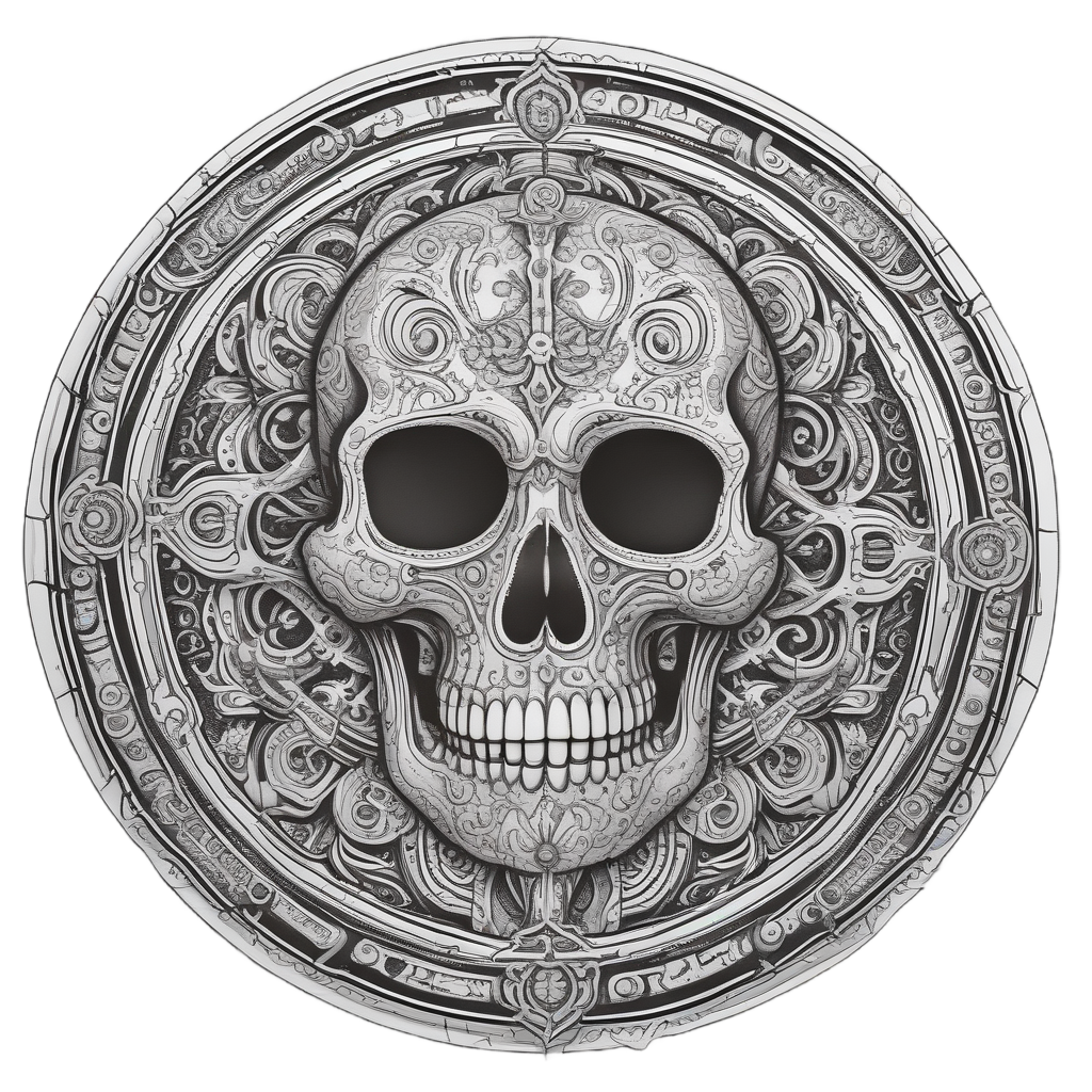 Skull Wrench Mandala — biker & chrome skull stickers