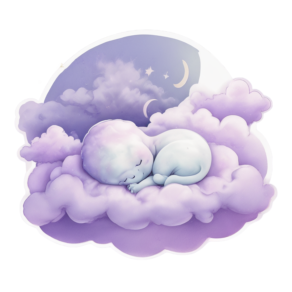 Sleeping Cloud Bed Blob — pastel blobs stickers