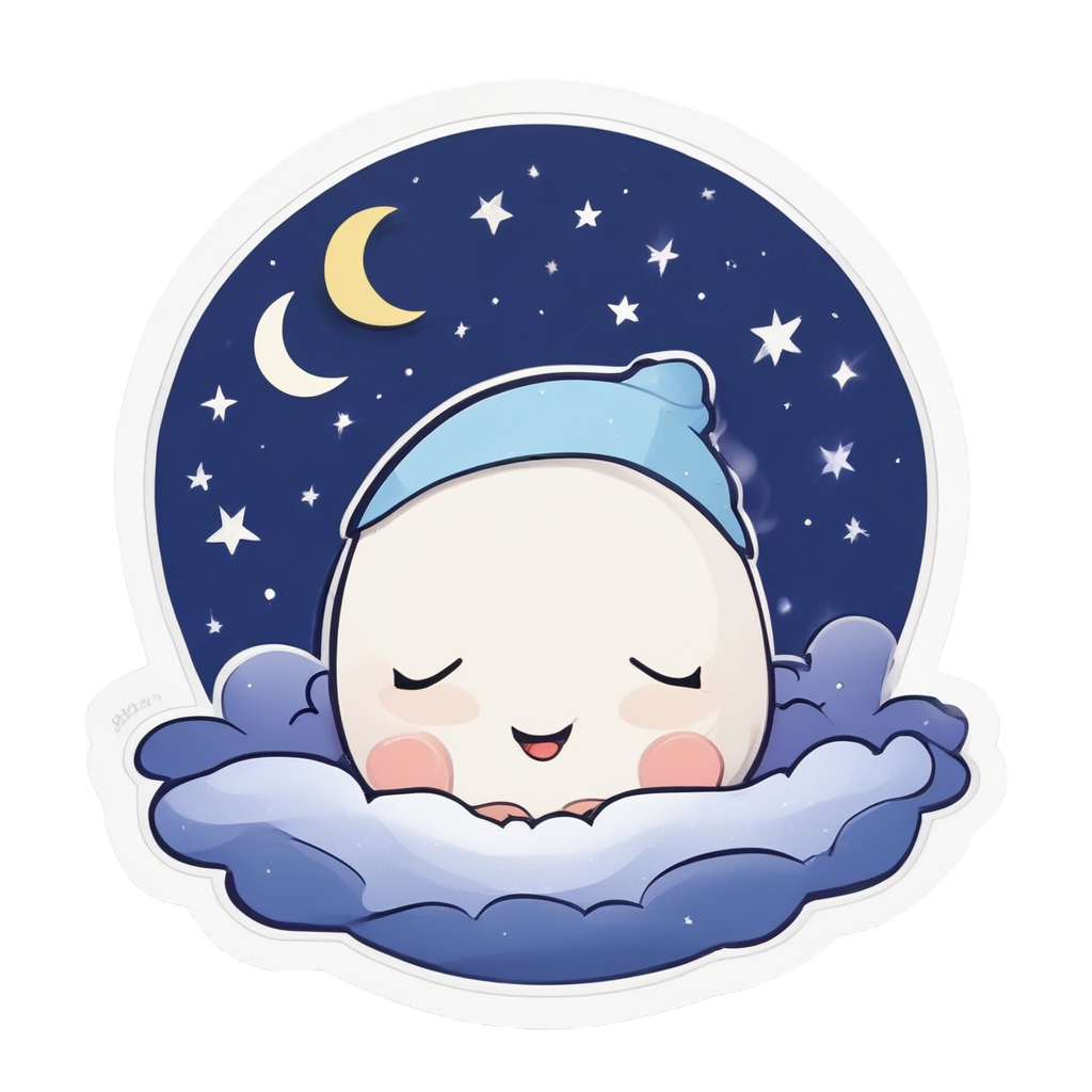 Sleeping Egg — cute food stickers
