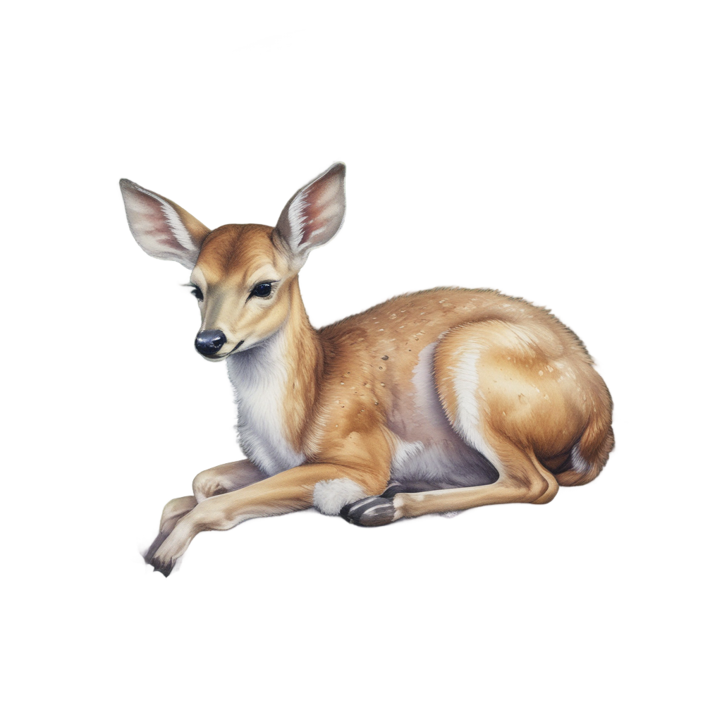 Sleeping Fawn on Moss — woodland nursery stickers