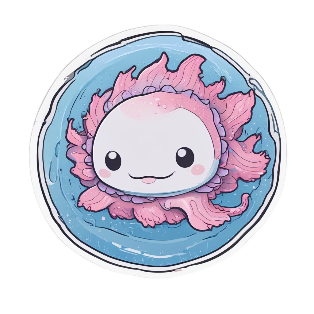 Sleeping Floating Axolotl Dream — kawaii animals stickers