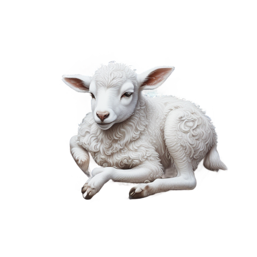 Sleeping Holographic Lamb — farm nursery stickers