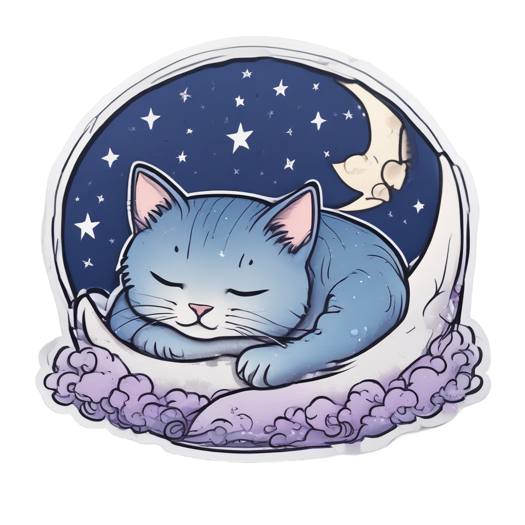 Sleeping Loaf Moon Dreamer — cats stickers