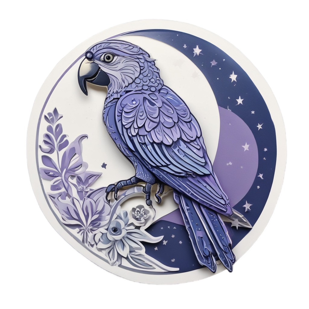 Sleeping Mooning Parrot — birds stickers