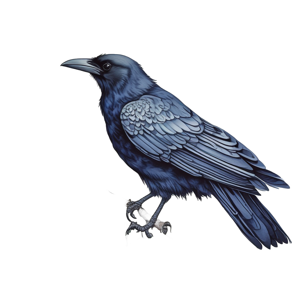 Sleeping Raven on Nightshade — gothic botanical stickers