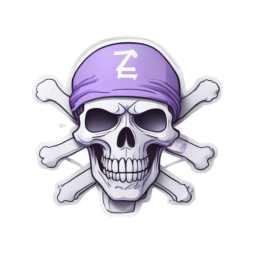 Sleeping Skull and Crossbones — skull & crossbones stickers