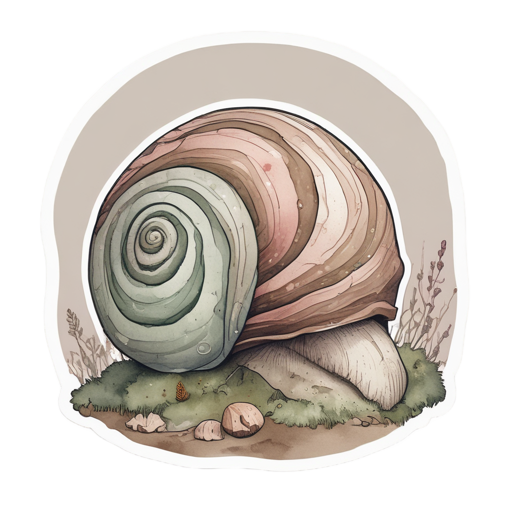 Sleeping Snail on Shiitake — cottagecore mushrooms stickers