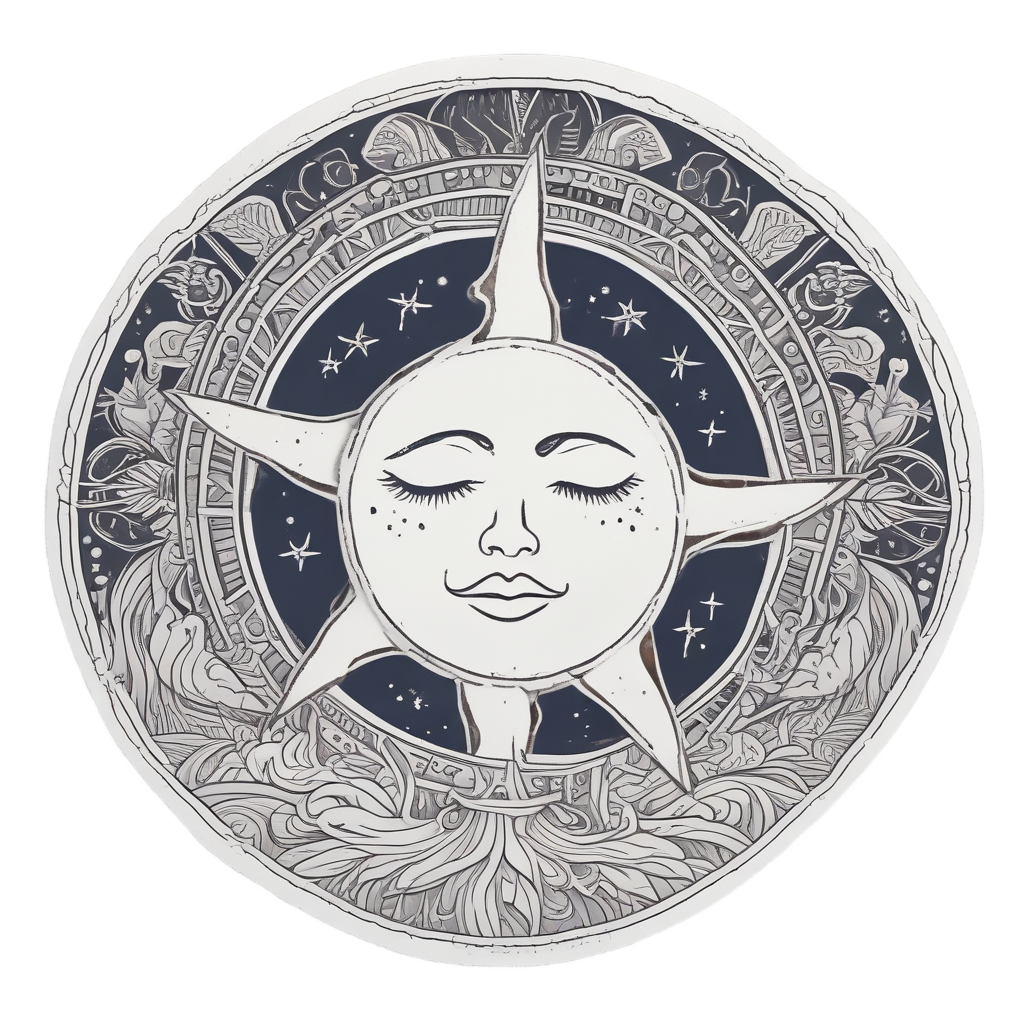 Sleeping Sun with Stars — boho nursery stickers