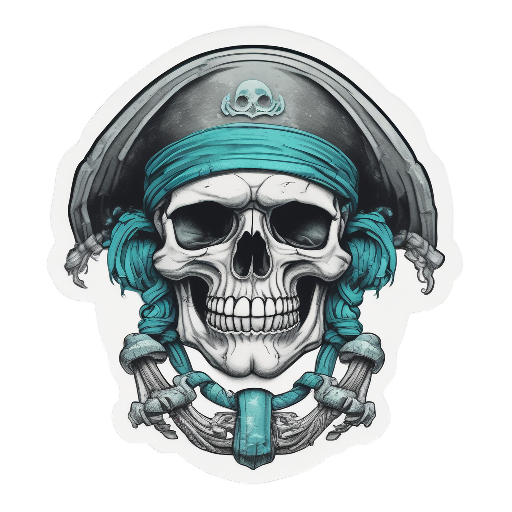 Sleeping with Anchor Crossbones — skull & crossbones stickers