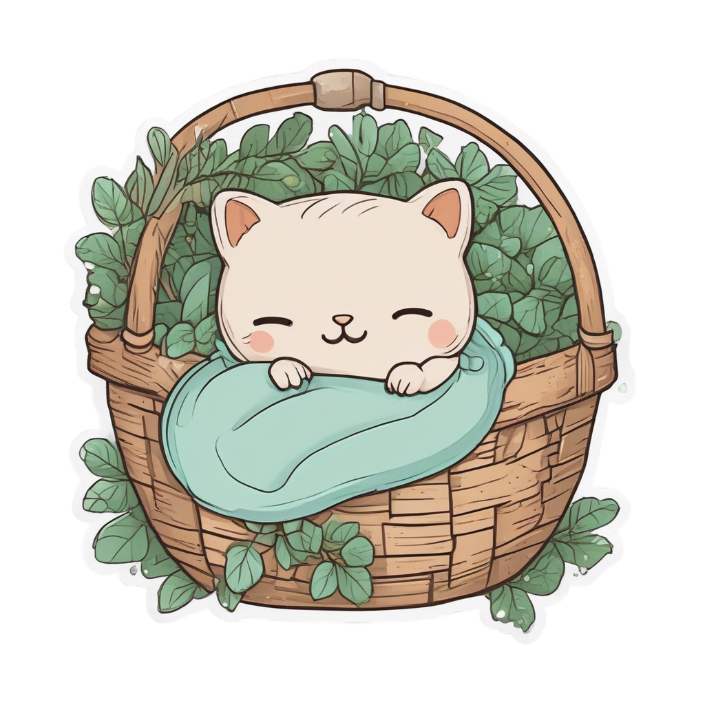 Sleepy Basket Snore — forest floor stickers