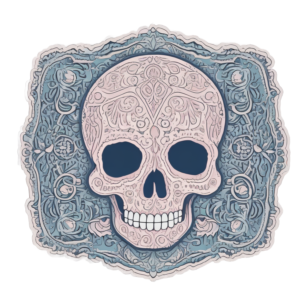 Sleepy Calavera in Blanket — sugar skull stickers