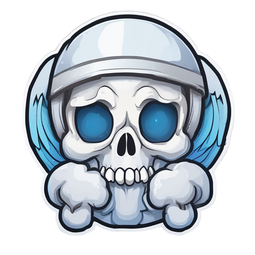 Sleepy Chrome Skull Cloud — biker & chrome skull stickers