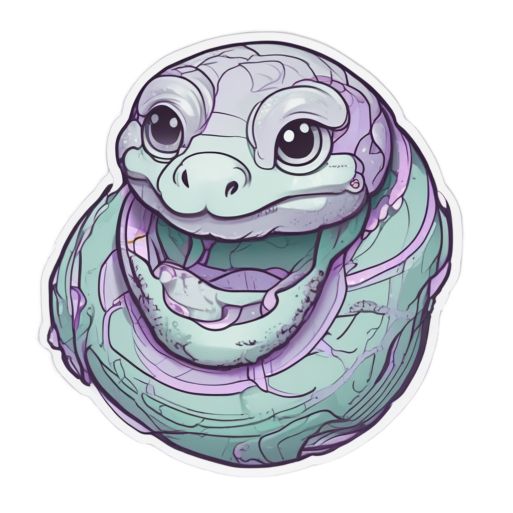 Sleepy Curled Coil — fine-line flash stickers