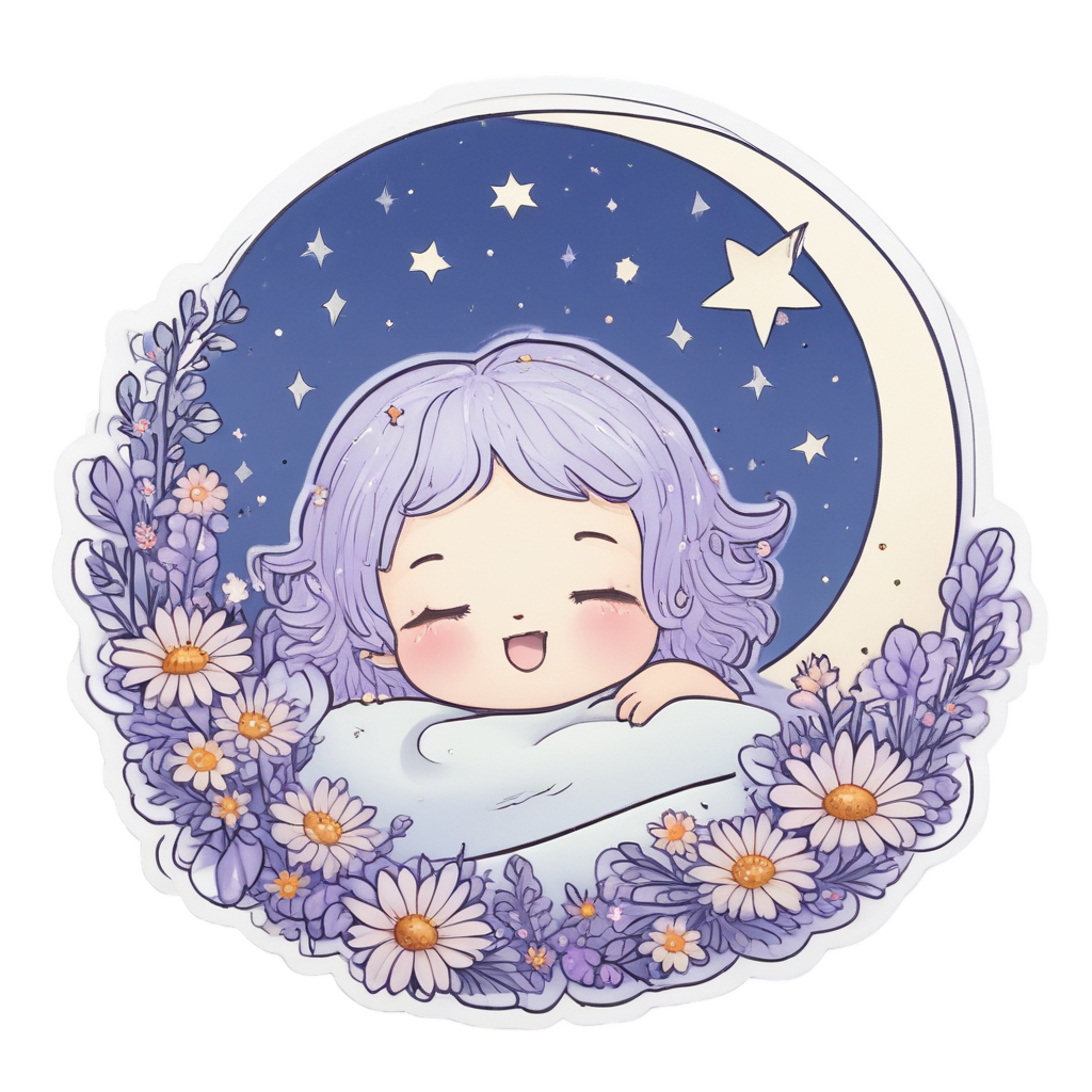 Sleepy Daisy Nap — pressed flowers stickers