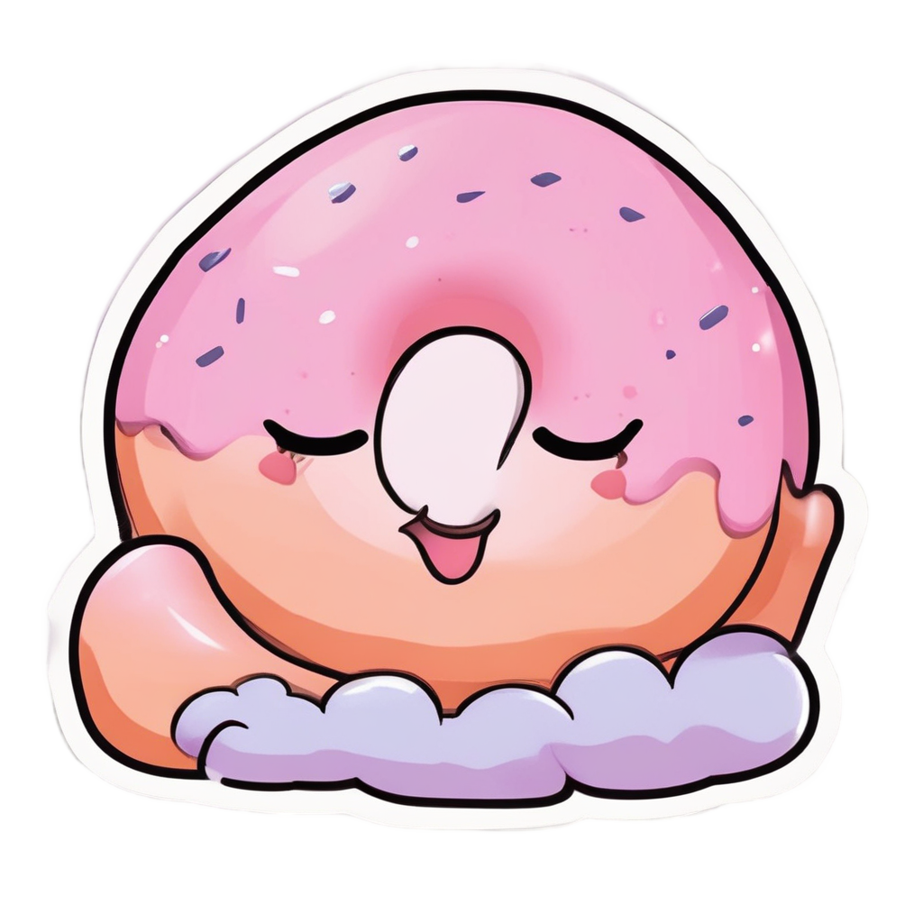 Sleepy Donut Nap — cute food stickers