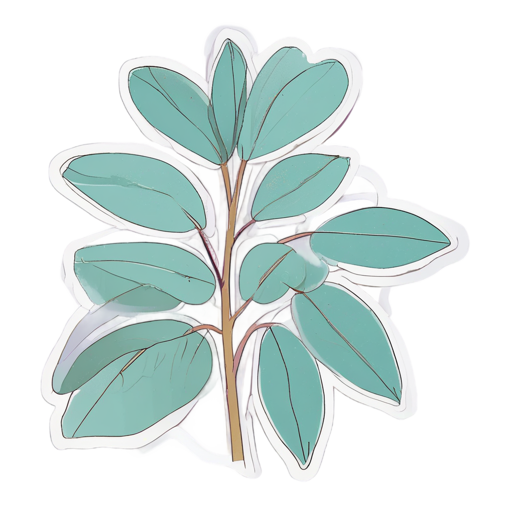 Sleepy Eucalyptus Bud — line botanical stickers