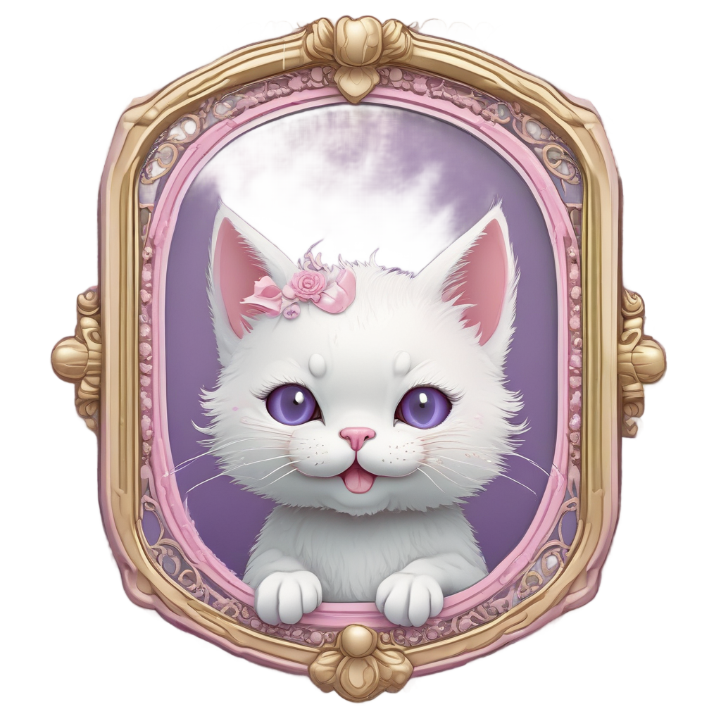 Sleepy Mirror Kitten — victorian gothic stickers