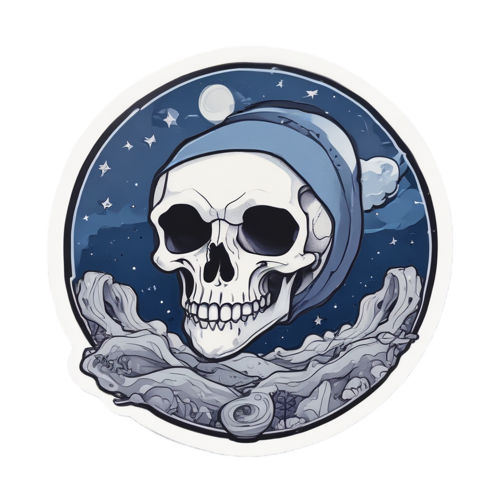 Sleepy Moon Raven Skull — reaper skull stickers
