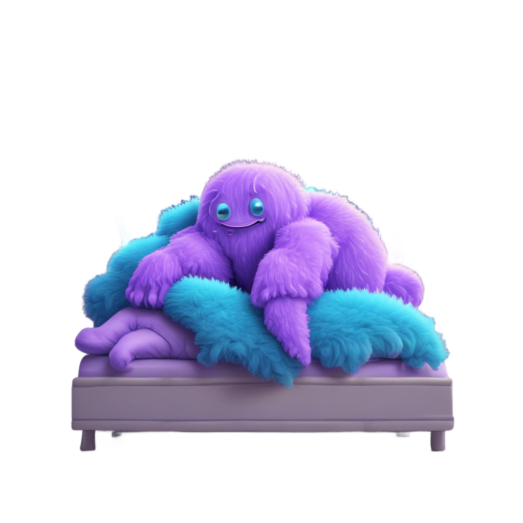 Sleepy Neon Slime Bed — pastel blobs stickers
