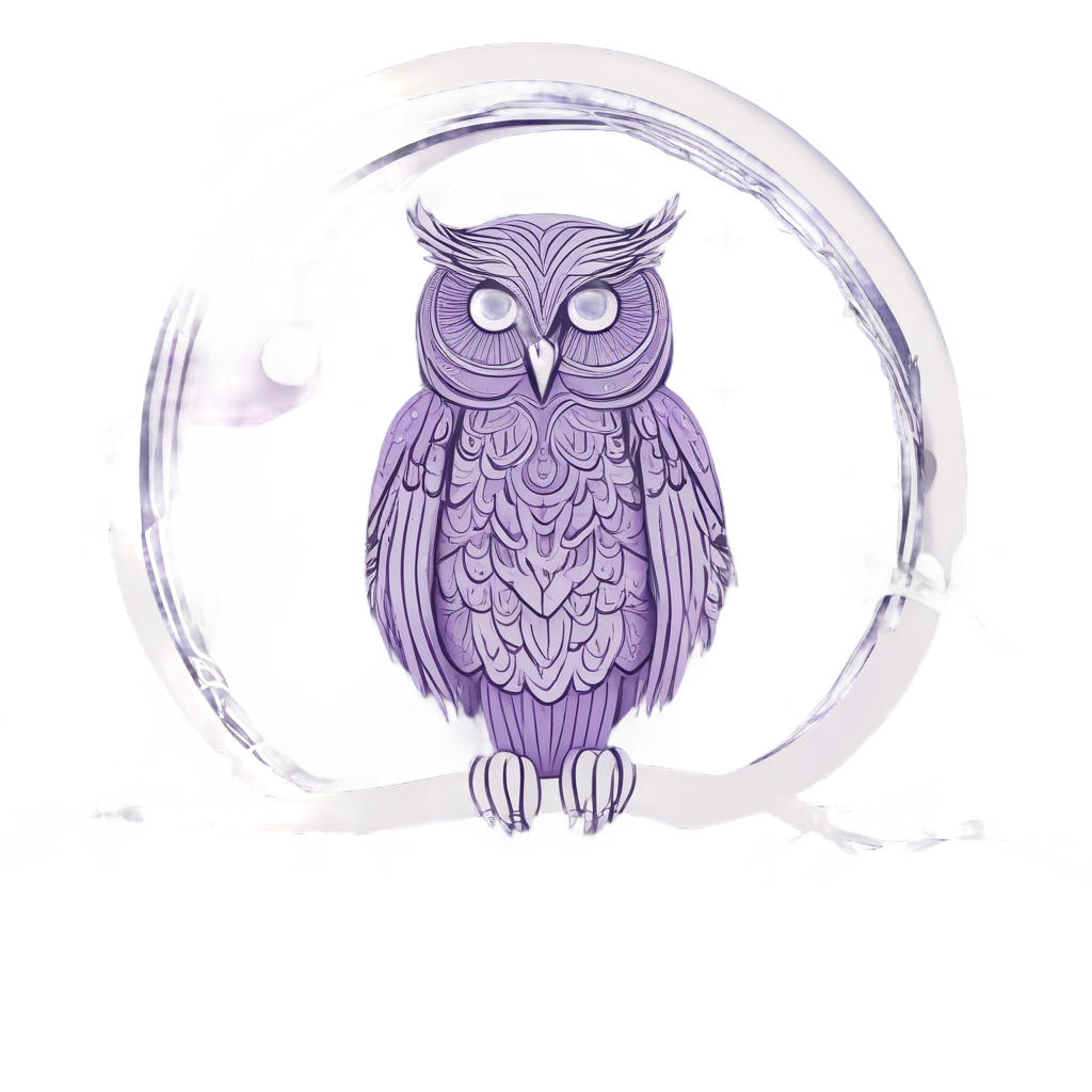 Sleepy Owl under Moon — birds stickers