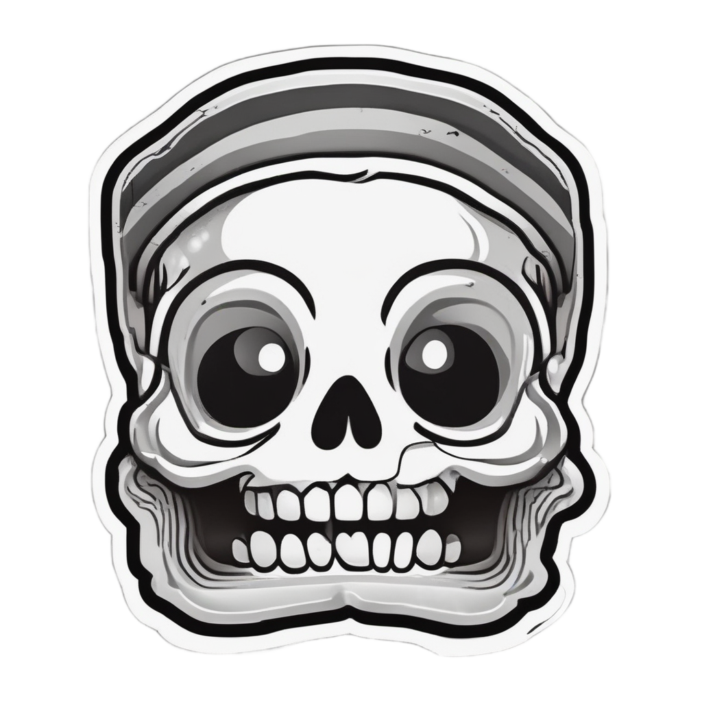 Sleepy Skull in Black Camo — war-paint skull stickers