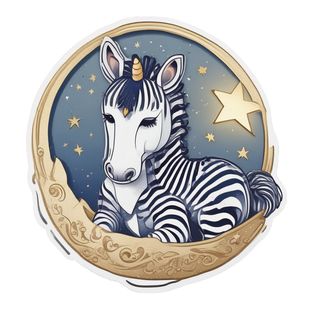Sleepy Striped Starry Night — safari nursery stickers