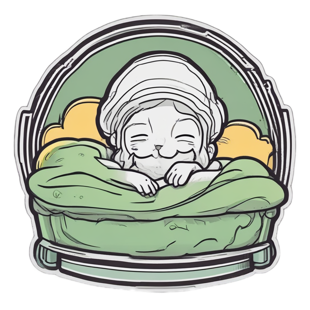 Sleepy Trefoil in Bed — radioactive stickers