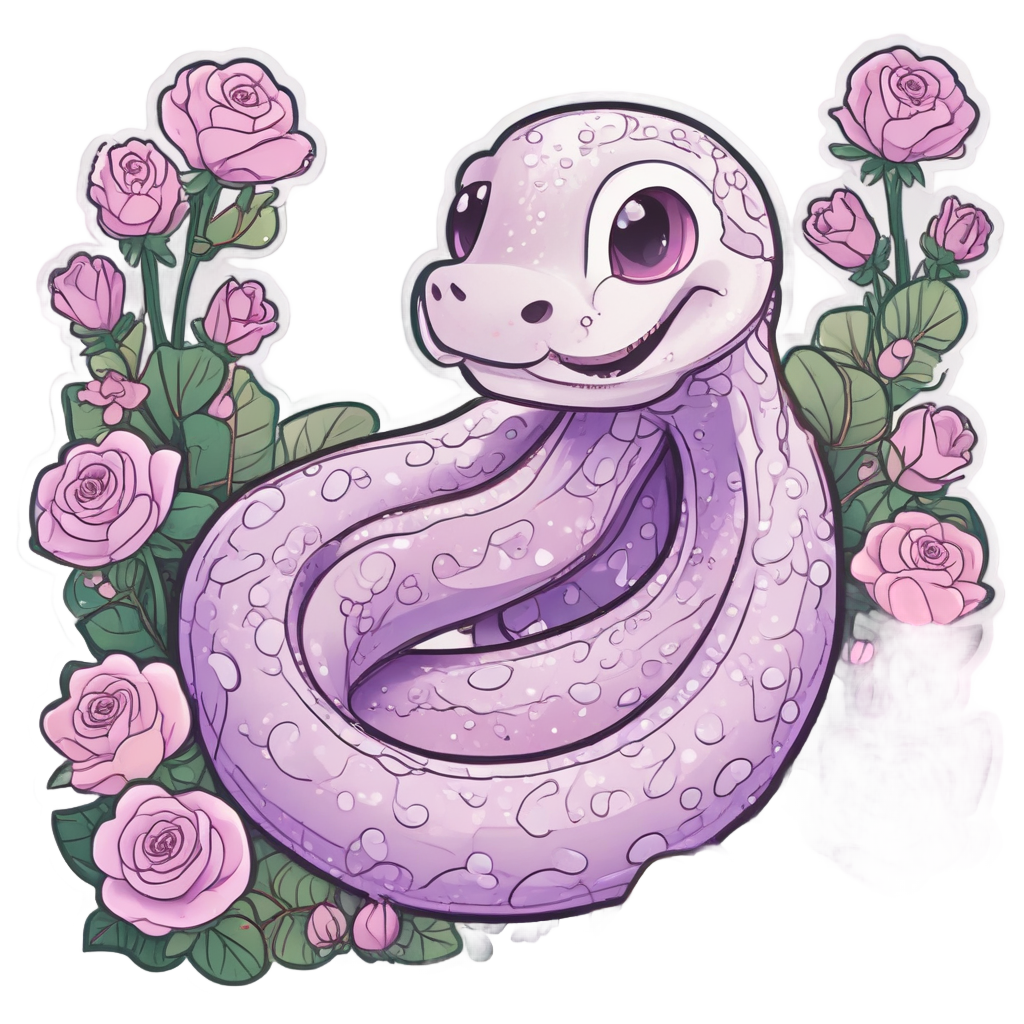 Slithering Rose Trail — snake, dagger & rose stickers