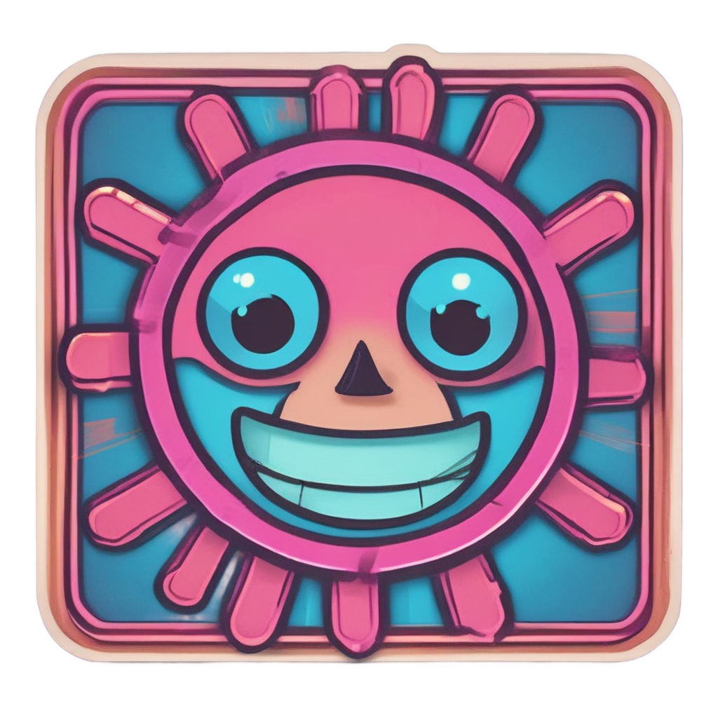 Smiling Atomic Pulse Face — radioactive stickers