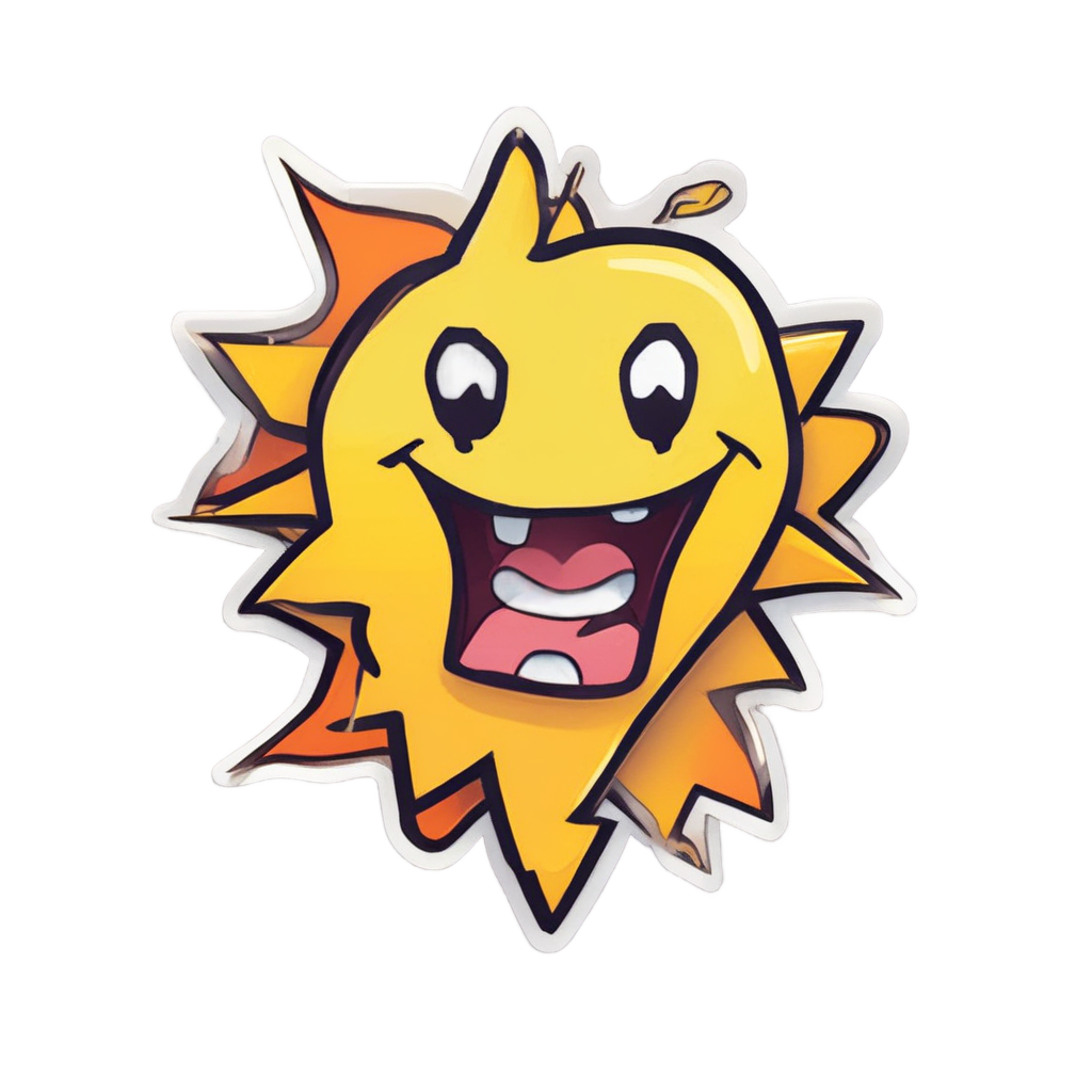 Smiling Lightning Bolt Face — high voltage stickers