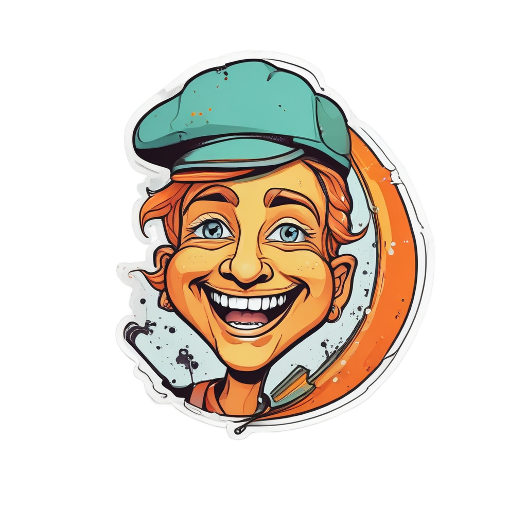 Smiling Moon Painter — moon stickers