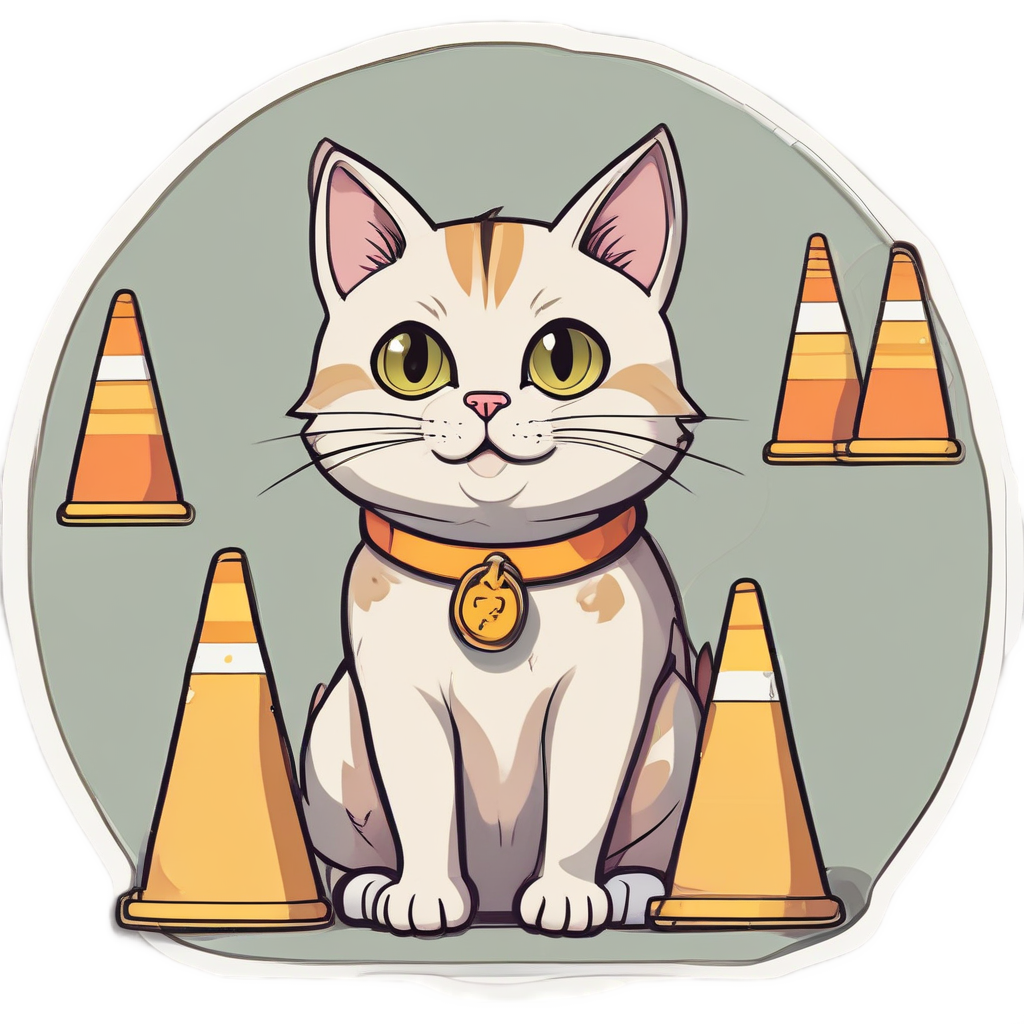Smiling Stripe Badge Cat — cat stickers