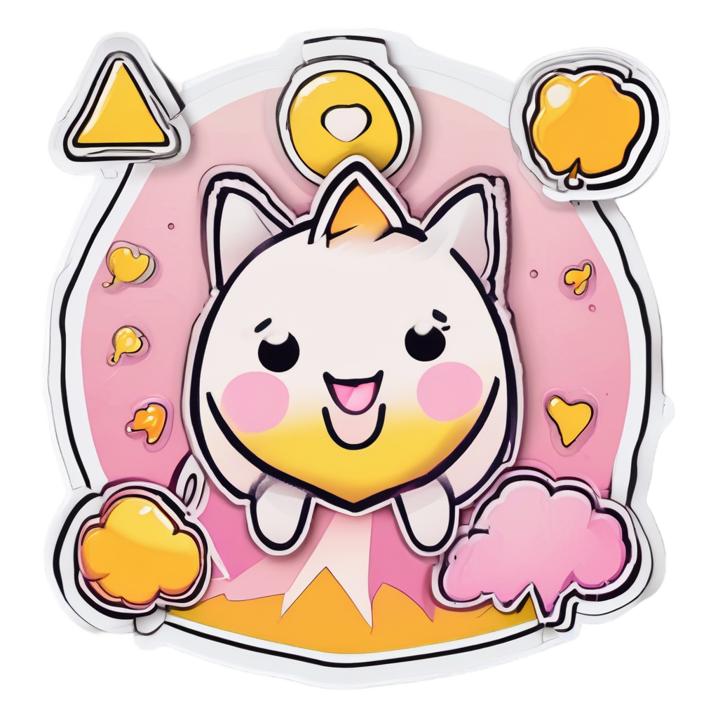 Smiling Triangle with Heart — warning signage stickers