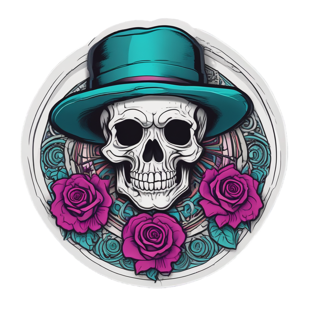 Smoking Calavera with Cigarette — sugar skull stickers
