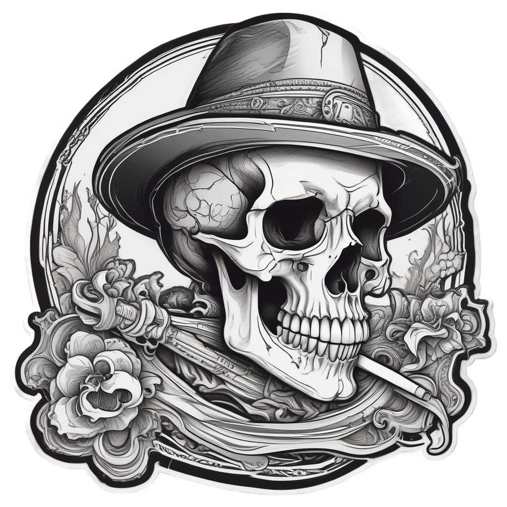 Smoking Reaper Noir — reaper skull stickers