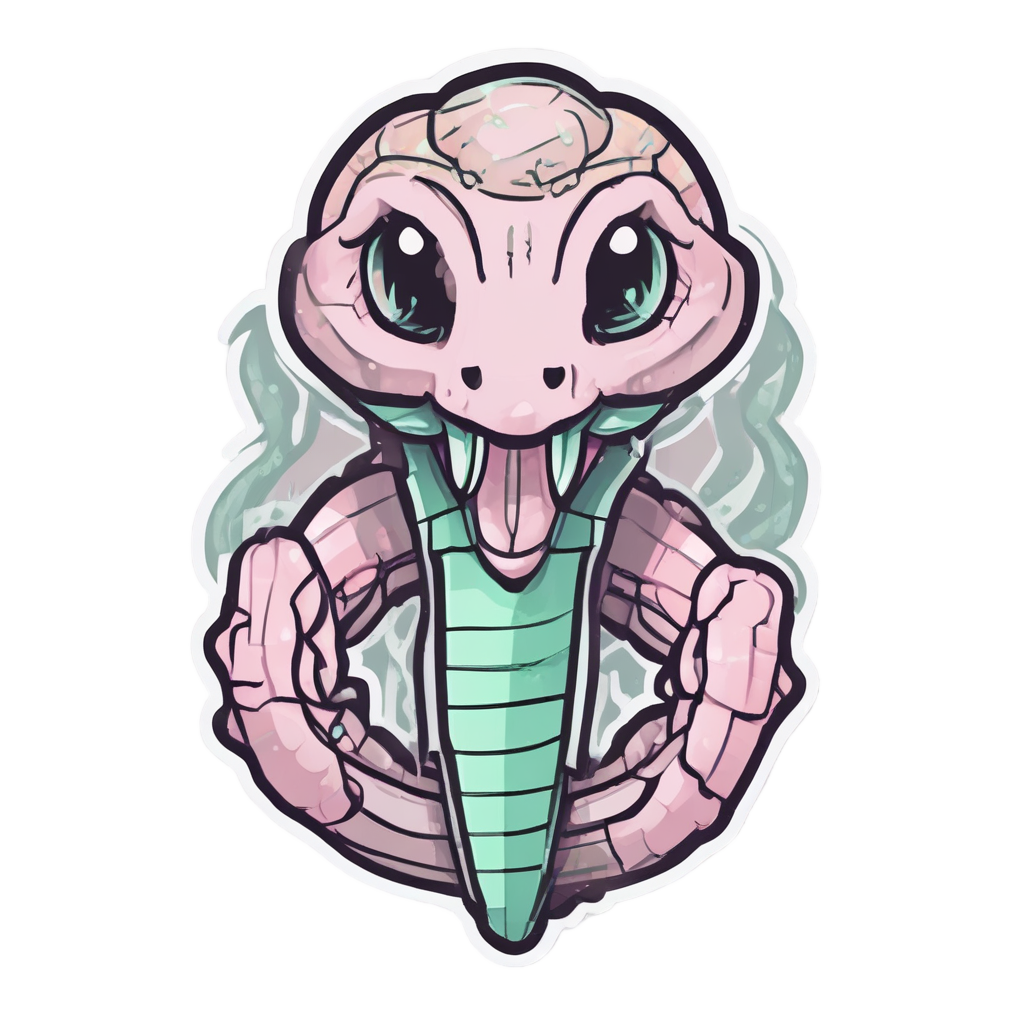 Smol Coiled Cute Dagger — snake, dagger & rose stickers