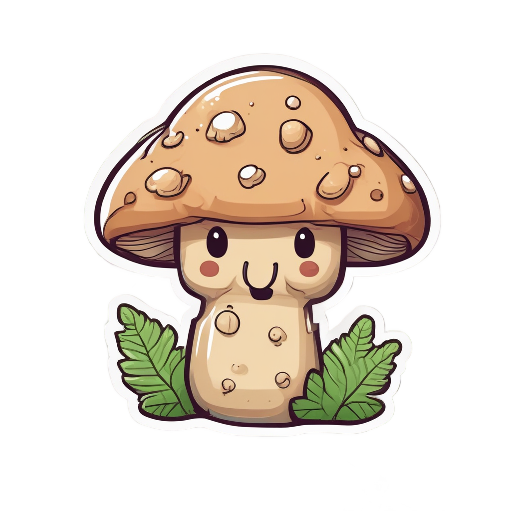 Snack Time Fern Mushroom — woodland nursery stickers