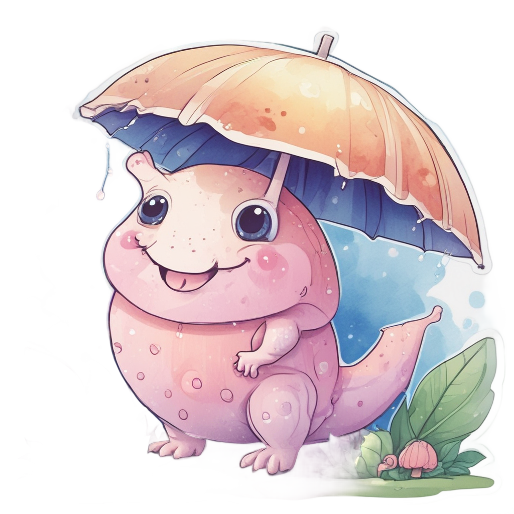 Snail Rain Dance — cottagecore mushrooms stickers
