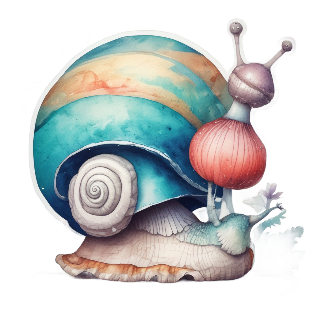 Snail with Mushroom Hat — cottagecore mushrooms stickers