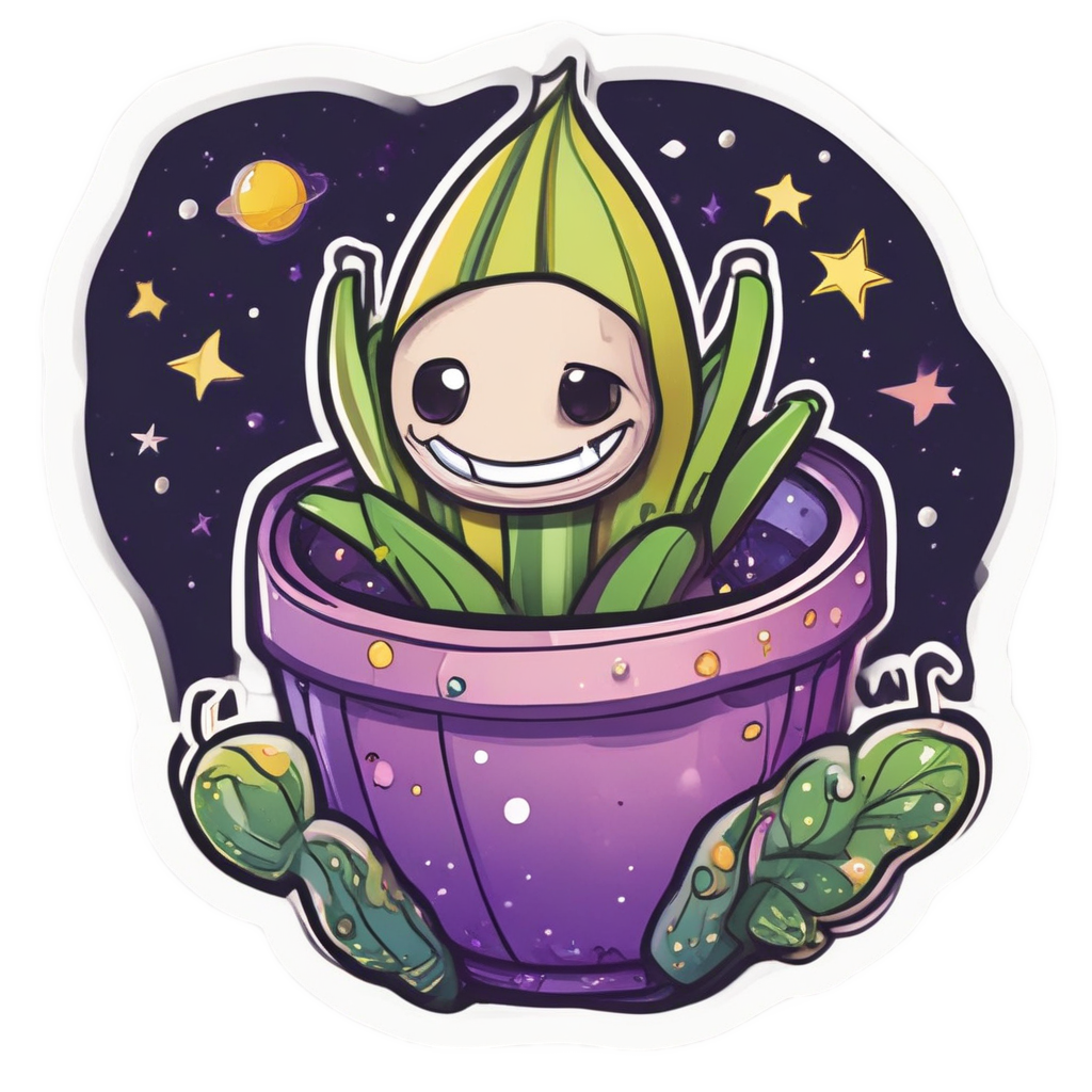 Snake Plant in Space — houseplants stickers