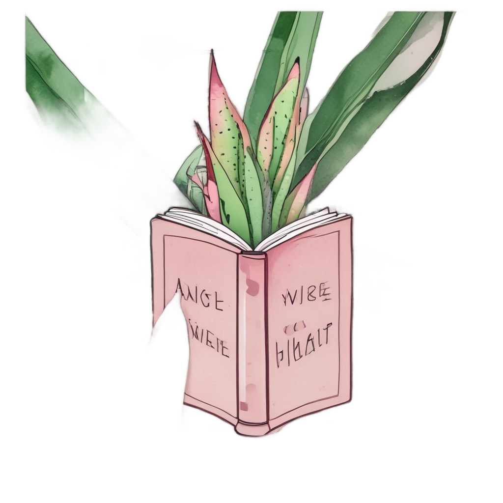 Snake Plant with Book — houseplants stickers