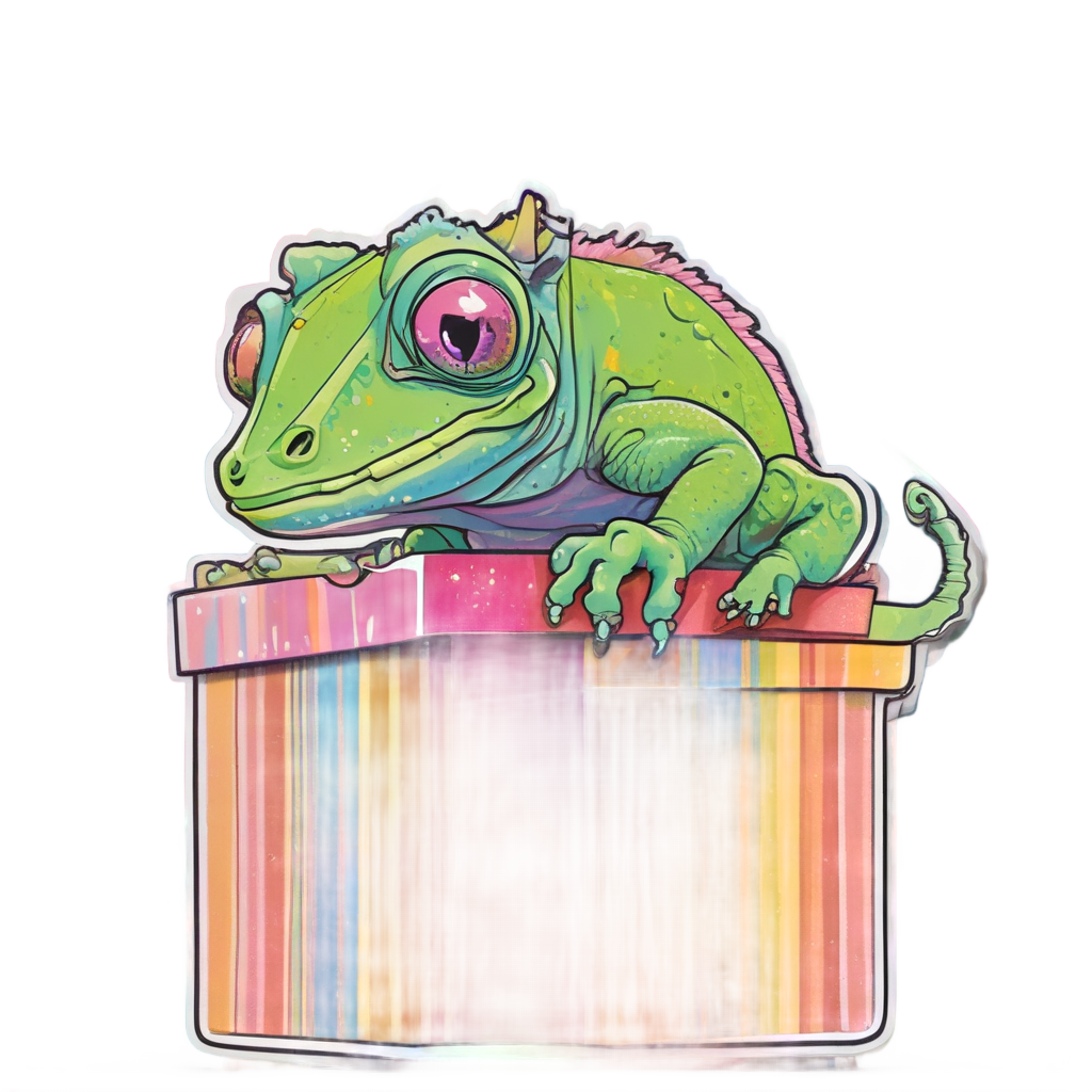 Sneaky Gift Chameleon — reptiles stickers