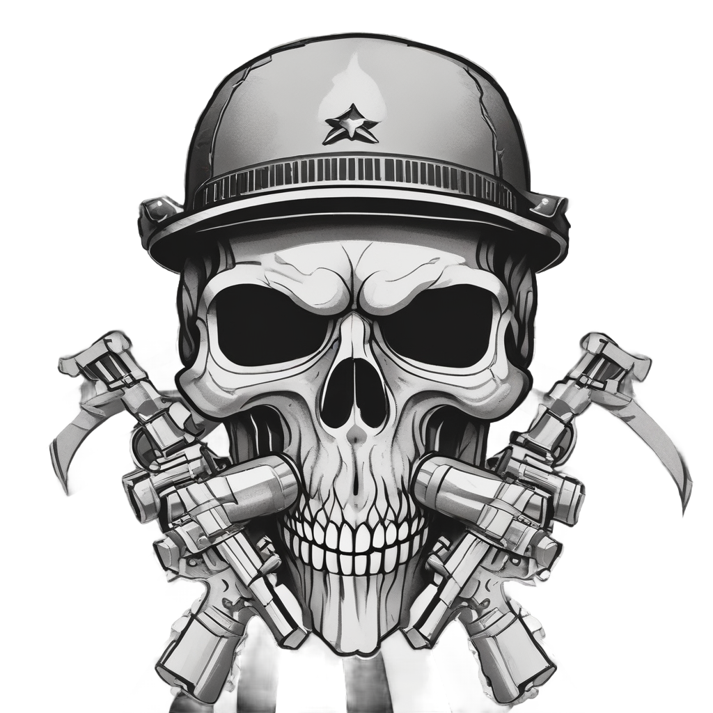 Sneering War-Stripe Skull — war-paint skull stickers