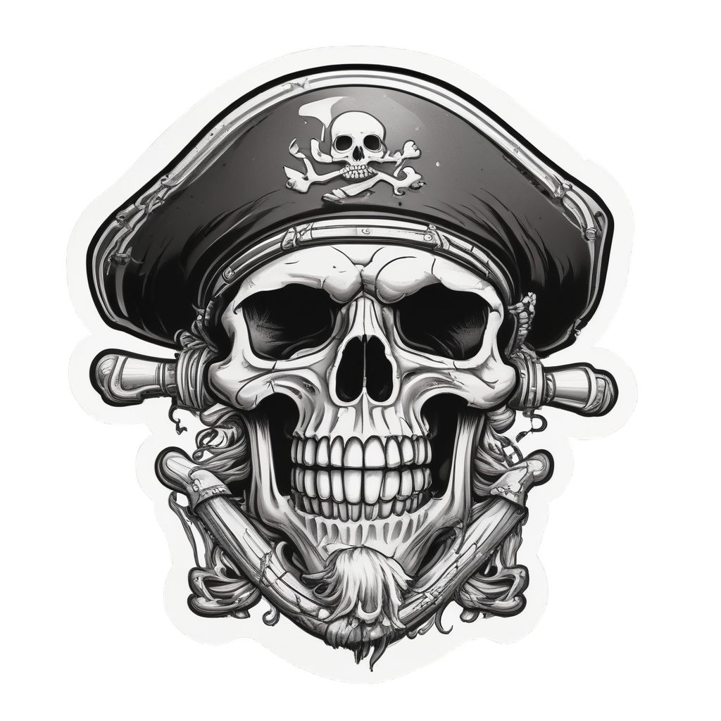 Sneezing with Powder Keg — skull & crossbones stickers
