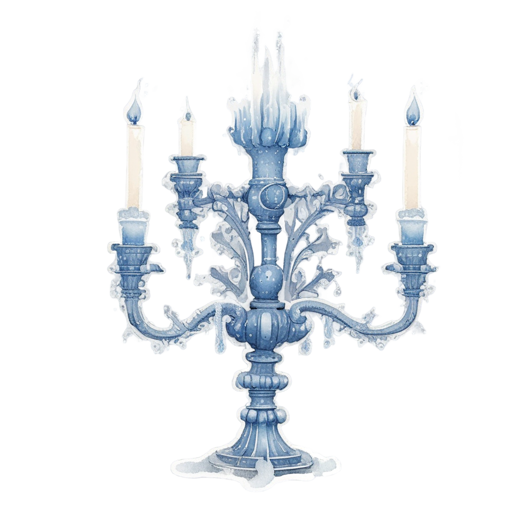 Snowy Winter Candelabra — victorian gothic stickers