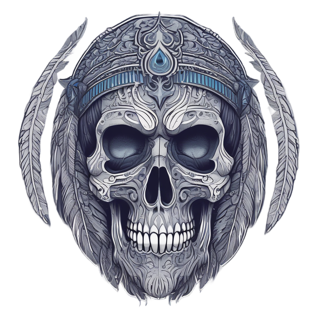 Sorrowful Chief Skull — war-paint skull stickers