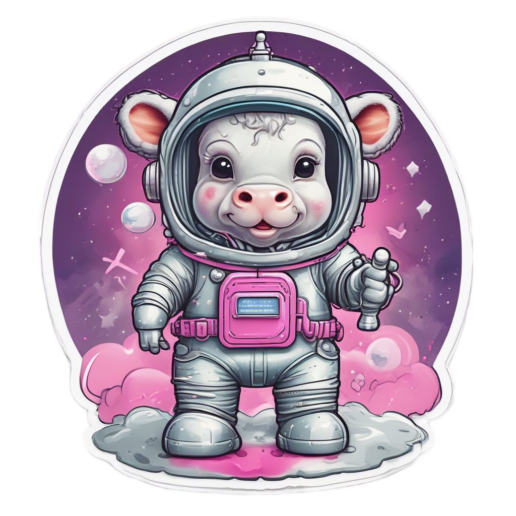 Space Age Calf — farm nursery stickers