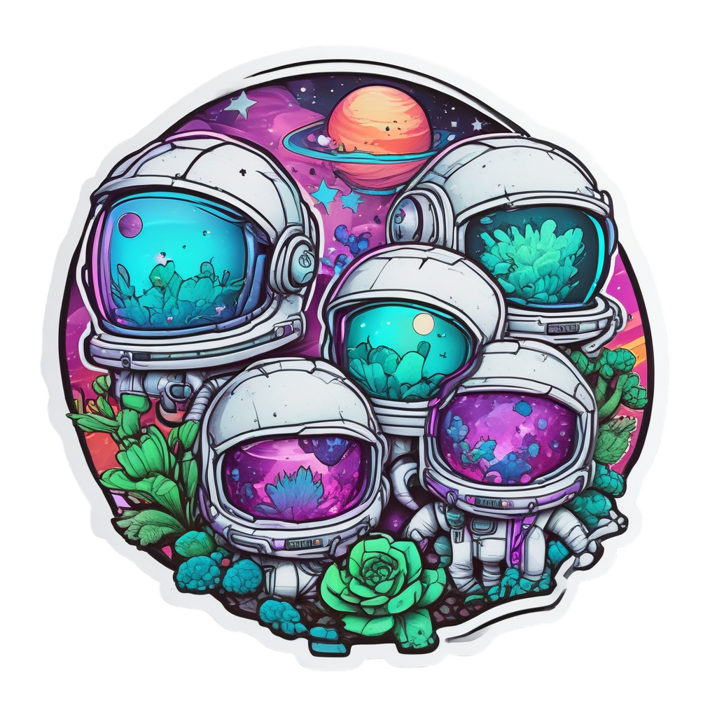 Space Explorer Succulents — succulents stickers