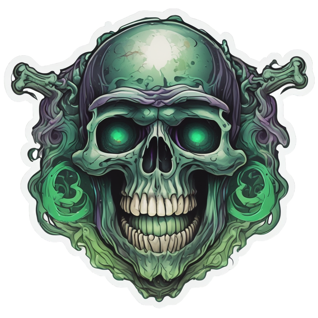 Spectral Captain's Warning — skull & crossbones stickers