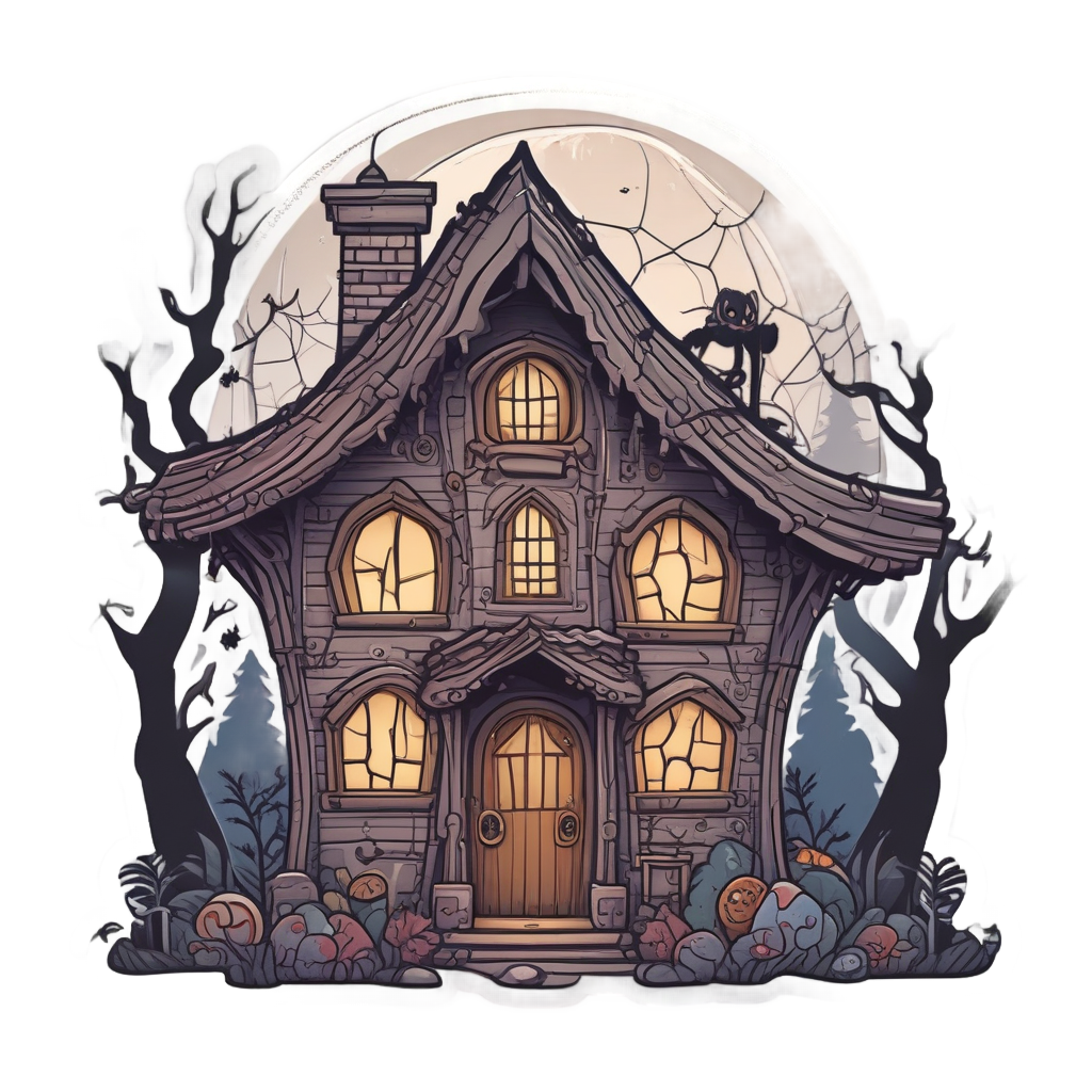 Spider Web on Door — horror stickers